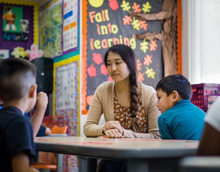 teacher in classroom